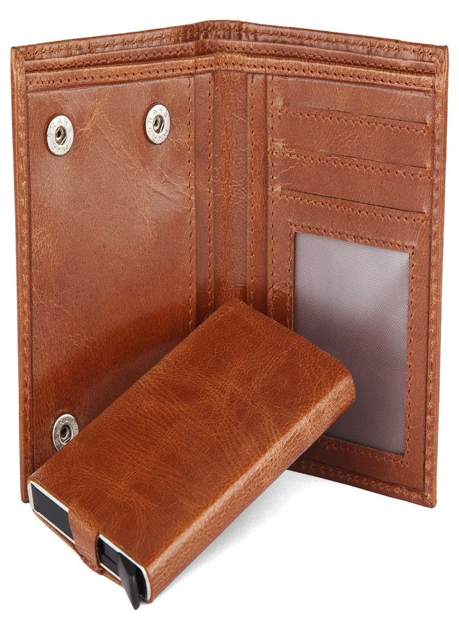 WildHorn RFID Protected Leather Wallet for Men, Tan Crunch - Image 1